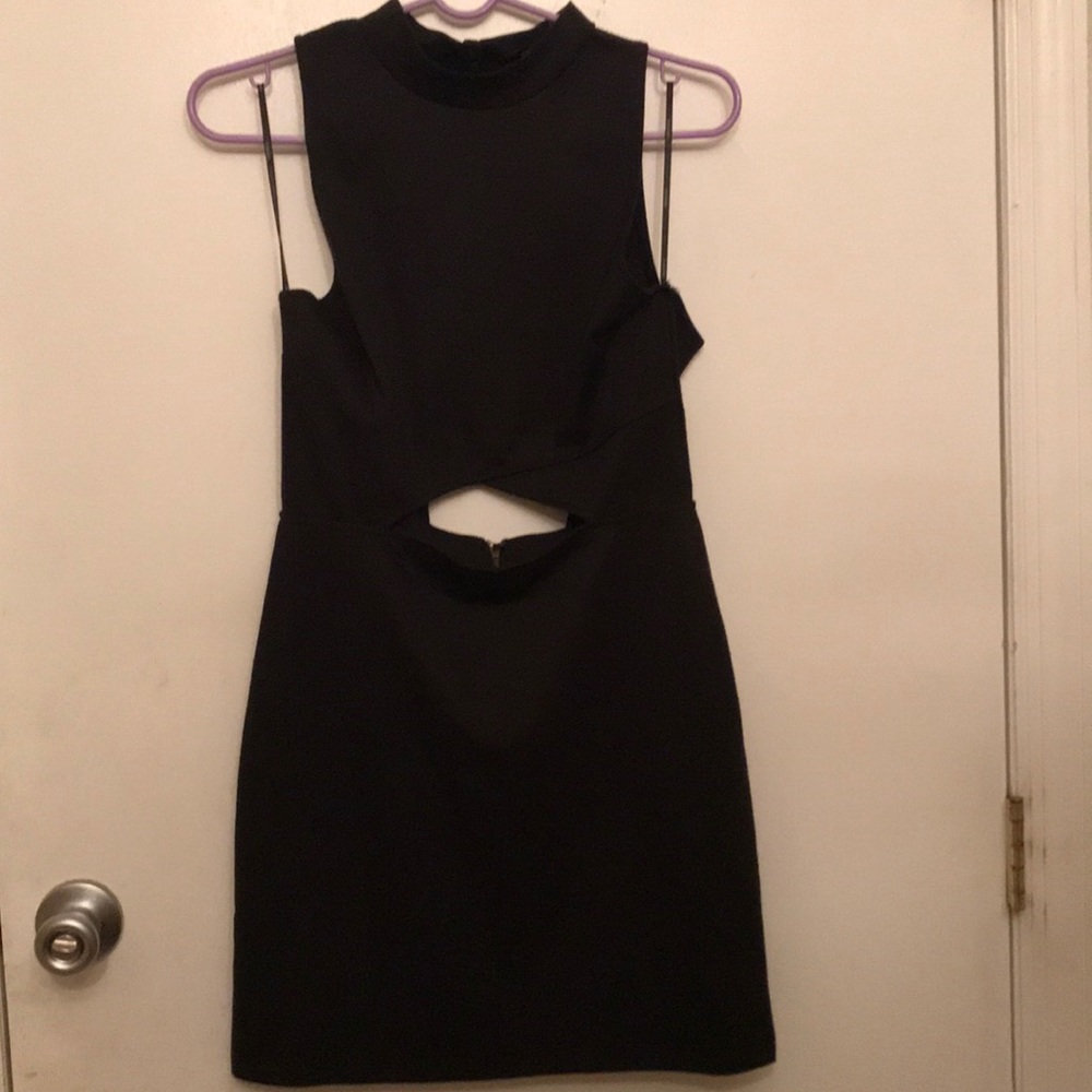 Black Halter Cut-Out Dress
